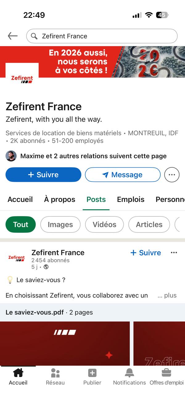Zefirent France — Page LinkedIn